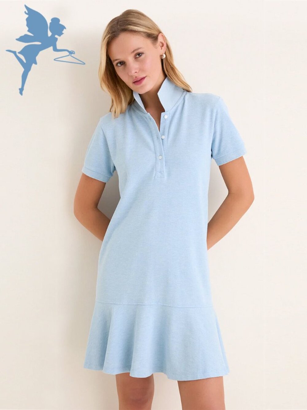 TUCKERNUCK Light Blue Pique May Short Sleeve Polo Dress